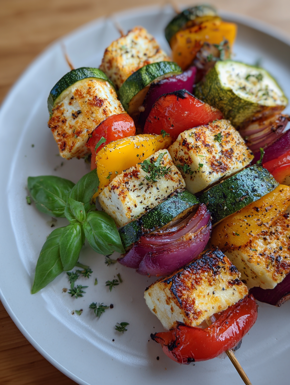 Halloumi & Vegetable Skewers
