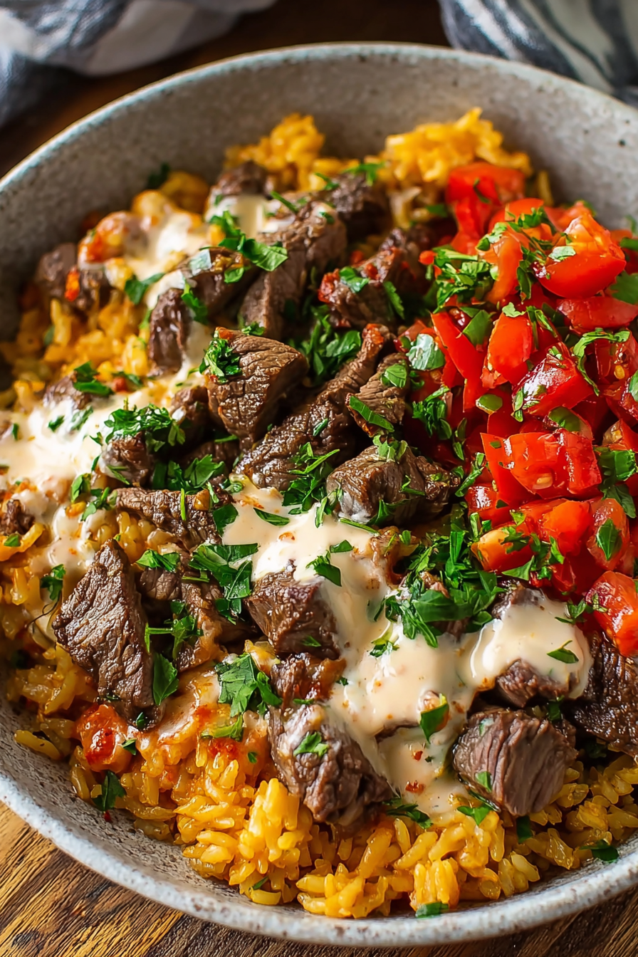 Steak Queso Rice